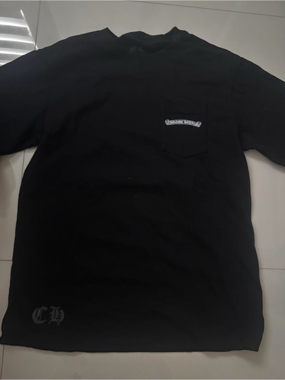 & Other Stories Black Short-Sleeve Pocket Tee with Subtle Logo